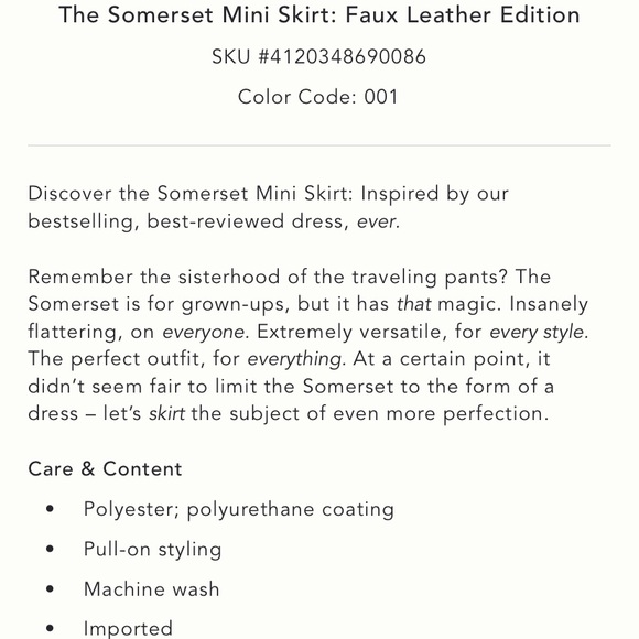 NWT Anthropologie somerset faux leather mini - Picture 6 of 6